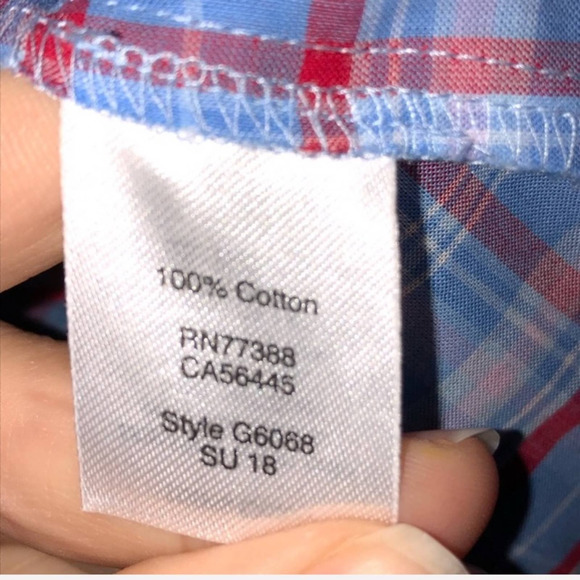 J.Crew Gingham Plaid Check Front Tie Roll Tab Blouse Size Medium - Picture 6 of 8